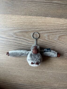 New kipling emile grey monkey key chain